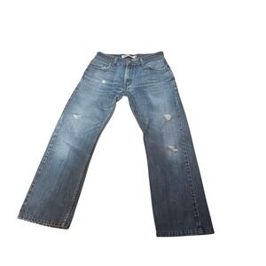 Levi's 505 Straight Fit Jeans Blue‎ Denim Distressed W30 L30